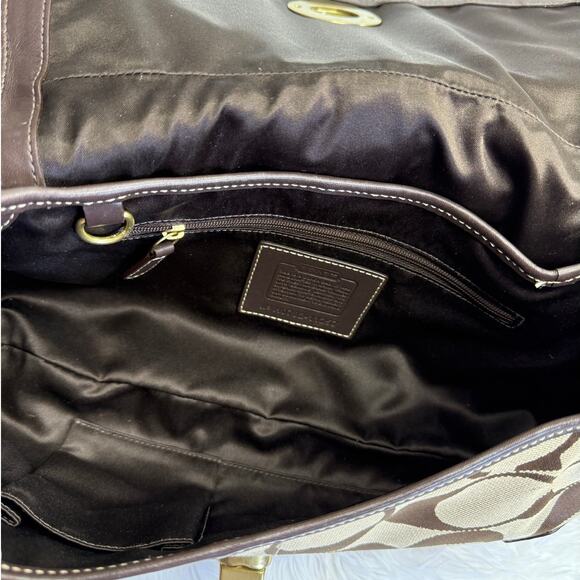 Vintage COACH y2k Brown Signature Canvas Jacquard Ergo Shoulder Bag - Picture 9 of 12